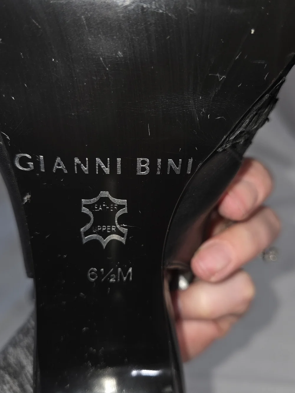 Gianni Bini Black Textured Slingback Heels - Picture 6 of 6